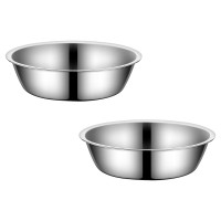 Zayin Dog Bowl, Stainless Steel Pet Bowls Set of 2, Non Spill Water Dog Bowl for Small Dog and Cat, Replacement Kitten Food Bowls (14cm/5.6in)
