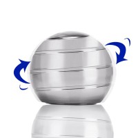 Zayin Kinetic Desk Toys, Optical Illusion Rotating Ball Office Stress Toys Metal Top Ball Gift for Men Women Adults and Kid (Silver, Diameter:45mm)